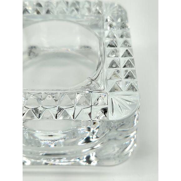 Vtg CRISTAL D'ARQUES Square Lead Crystal Dish Marked France - Picture 2 of 7